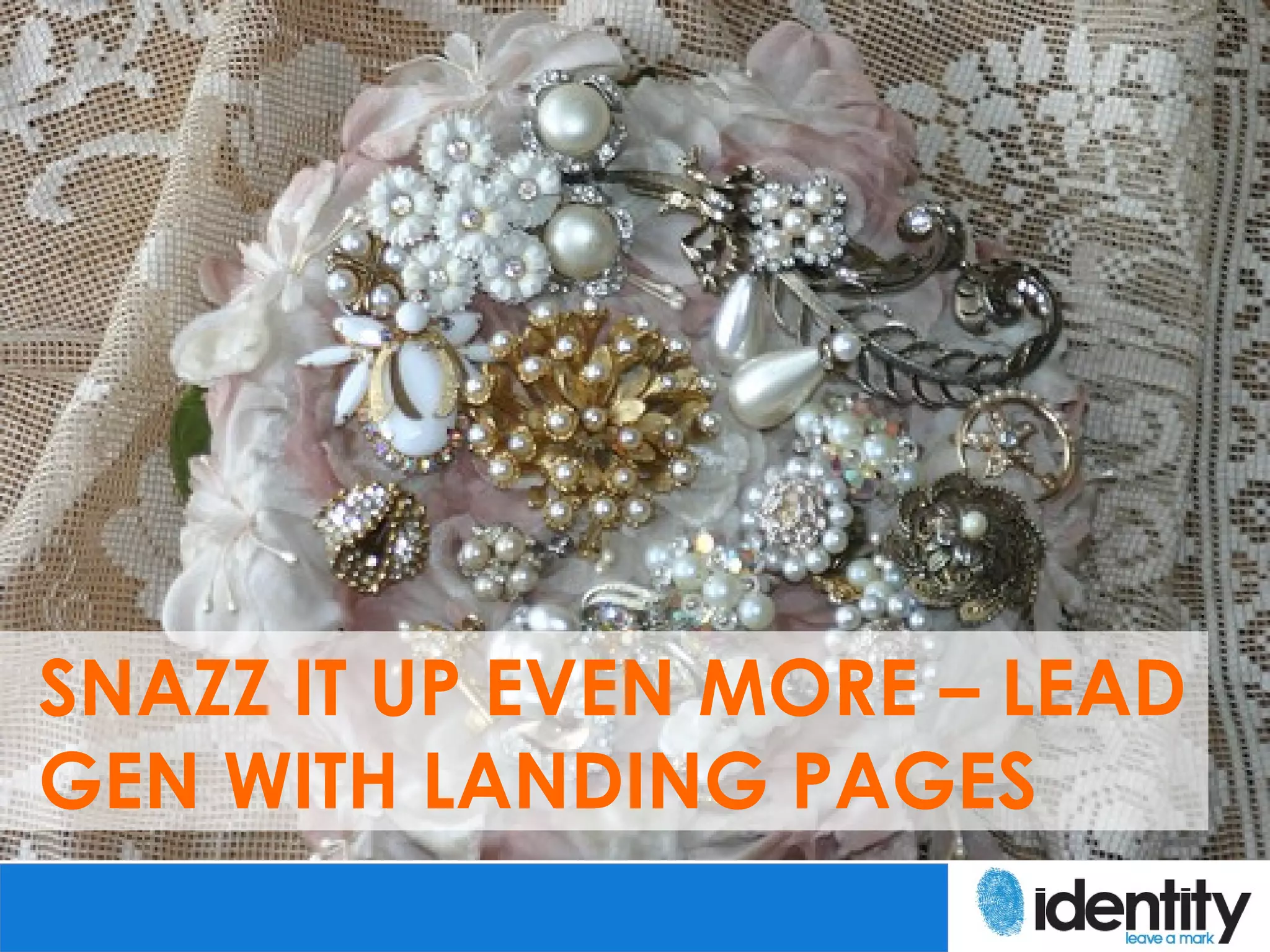 SNAZZ IT UP EVEN MORE – LEAD
GEN WITH LANDING PAGES
 