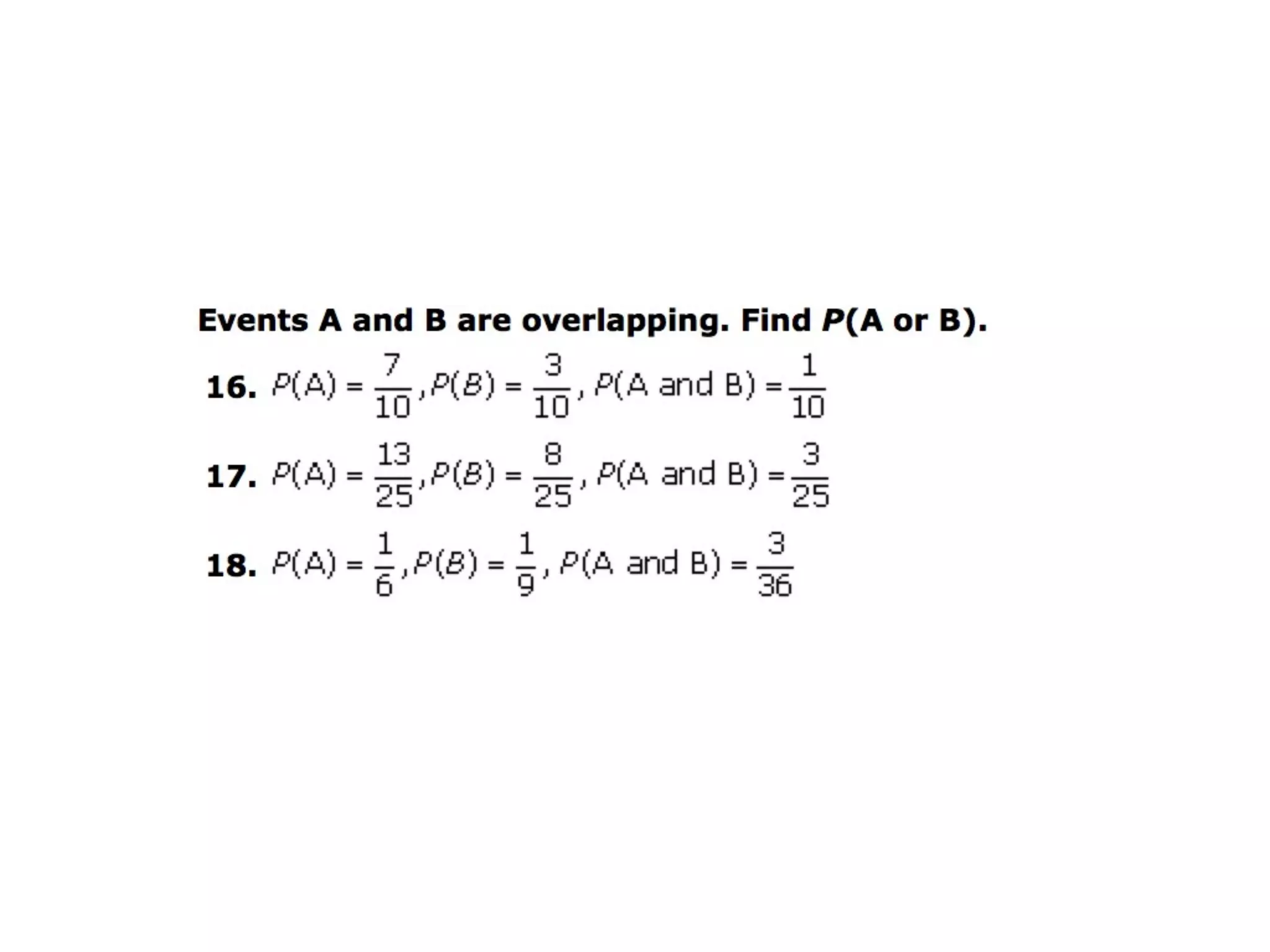 11.8 probabilities of disjoint and overlapping events wiki