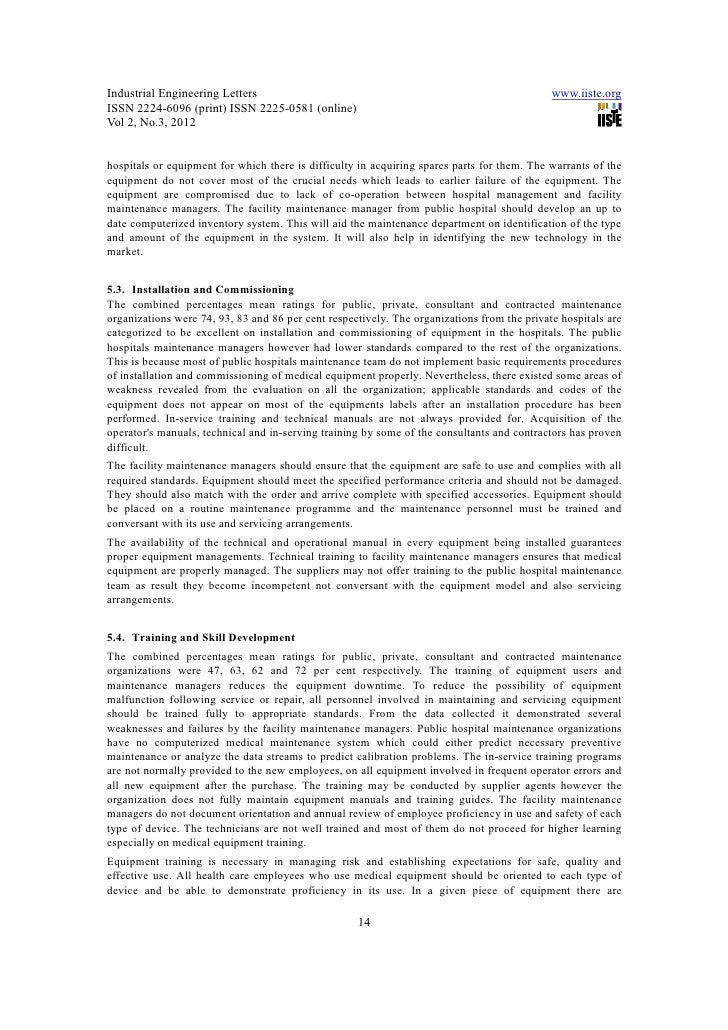 11.[9 19]maintenance management of medical equipment in hospitals