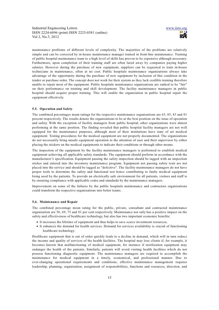 11.[9 19]maintenance management of medical equipment in hospitals