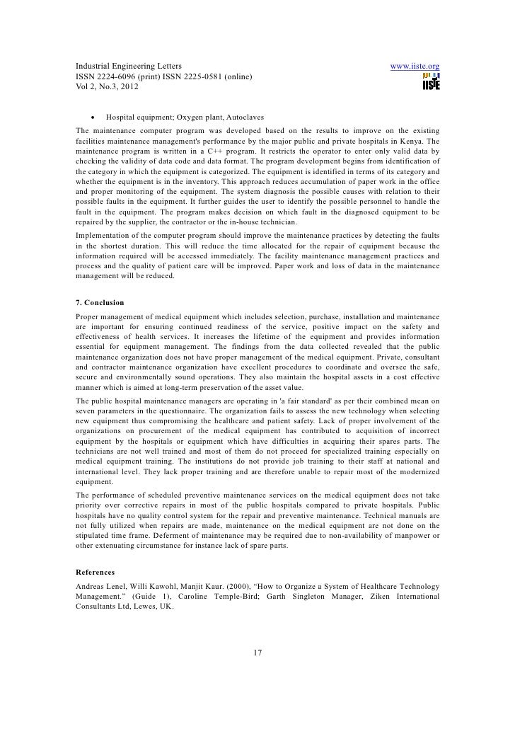 11.[9 19]maintenance management of medical equipment in hospitals