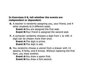 11.9 dependent and independent events