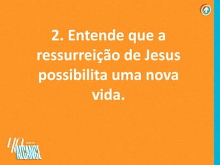 2. Entende que a
ressurreição de Jesus
possibilita uma nova
vida.
 