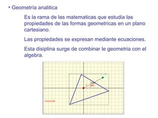 Geometr í a del espacio Es la rama de las matematicas que estudia las propiedades y formas de cuerpos geometricos cuyos puntos no estan en el plano. Esta geometria entonces, se refiere a cuerpos con tres dimensiones: Longitud, anchura y altura. . 