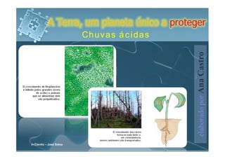 A Terra, um planeta único a proteger
                          Chuvas ácidas




                                              elaborado por Ana Castro
in Cientic – José Salsa
 