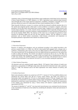 11.biosorption of heavy metals from aqueous solutions using water ...