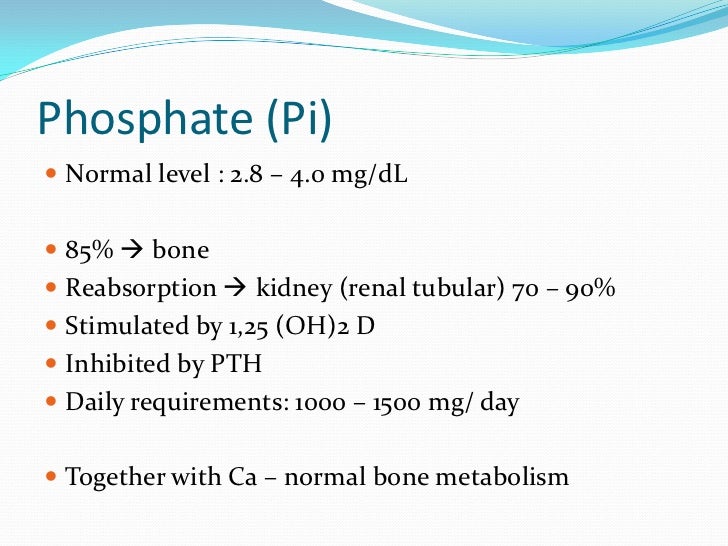 blood calcium, phosphorus, and magnesium deded