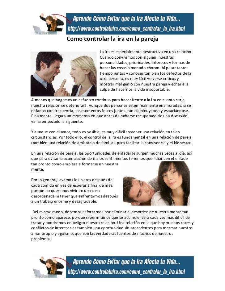 como controlar la ira en el pareja