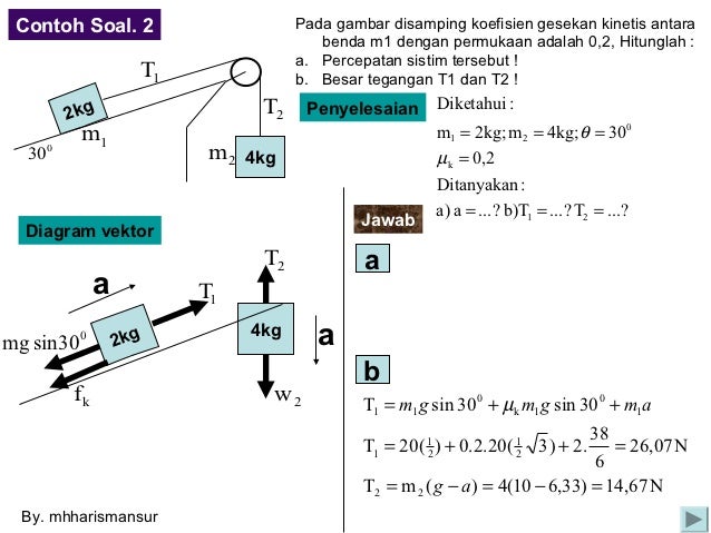 Menentukan Tegangan Tali Dan Percepatan