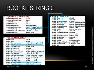 ROOTKITS: RING 0
DEFCON 2018 - USA 22
ALEXANDREBORGES-MALWAREANDSECURITYRESEARCHER
 