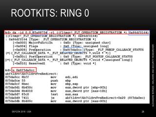 ROOTKITS: RING 0
DEFCON 2018 - USA 28
ALEXANDREBORGES-MALWAREANDSECURITYRESEARCHER
 
