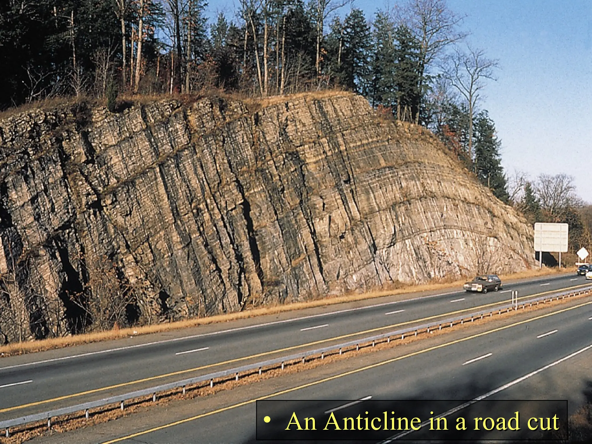 • An Anticline in a road cut
An Anticline in a road cut
 