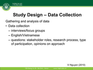 Designing and implementing an integrative research project: Lessons learned from a case study in Vietnam