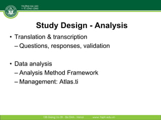Designing and implementing an integrative research project: Lessons learned from a case study in Vietnam