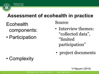 Designing and implementing an integrative research project: Lessons learned from a case study in Vietnam