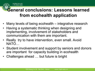 Designing and implementing an integrative research project: Lessons learned from a case study in Vietnam