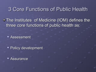 The Impact of Epidemiology on Public Health: Core Functions and Study ...
