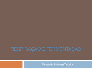 RESPIRAÇÃO E FERMENTAÇÃO


          Margarida Barbosa Teixeira
 