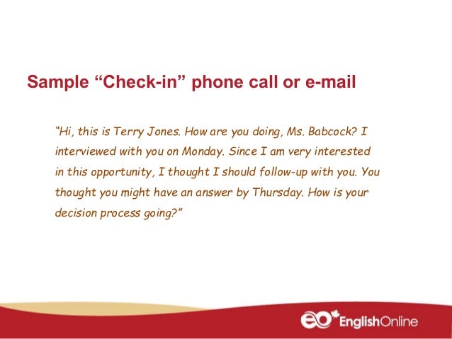 interview follow up phone call