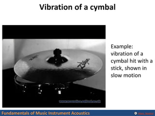 Alexis Baskind
Vibration of a cymbal
Example:
vibration of a
cymbal hit with a
stick, shown in
slow motion
Fundamentals of...
