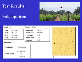 Test Results:
Field deposition
 
