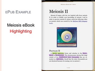 EPUB EXAMPLE
Meiosis eBook
Highlighting
 