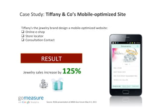 Case	
  Study:	
  Tiﬀany	
  &	
  Co’s	
  Mobile-­‐opFmized	
  Site	
  

 Tiﬀany's	
  the	
  jewelry	
  brand	
  design	
  ...