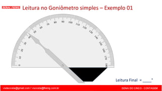 Leitura no Goniômetro simples – Exemplo 01
Leitura Final = ____°
 