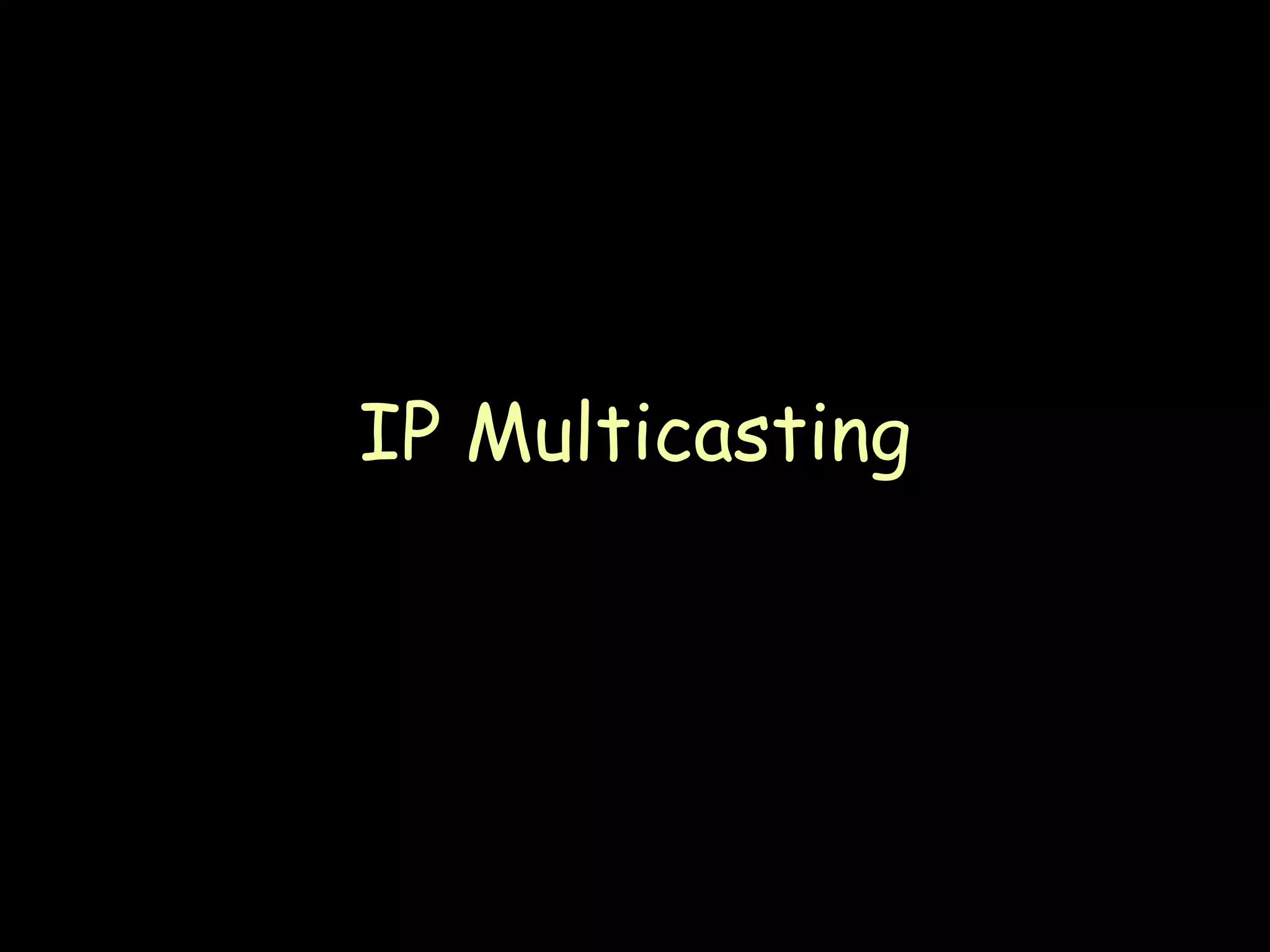 IP Multicasting 