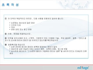 초 록 작 성



 ⑦ 이 단락이 독립적이긴 하지만 , 다음 사항을 포함하지 않아야 합니다 .

    •   논문에는 제시되지 않은 정보
    •   수치와 도표
    •   약어
    •   문헌 검토 또는 참고 문헌

 ⑧ 이제 , 문장을 연결하십시오 .

 ⑨ 단락을 과거시제로 쓰고 , < 목적 , 기본연구 의도 / 이용된 기술 , 주요 결과치 , 결론 , 그리고 결
 과 > 의 순서에 따라서 정보가 잘 이어지고 있는지를 확인하십시오 .

 ⑩ 최종확인을 하십시오
    • 논문 전반에 제시된 정보와 초록에 등장하는 정보가 일치
    • 대상으로 삼은 저널의 지침 ( 단어수 제한 , 초록의 유형 , 등 ) 에 부합
    • 심사자와 에디터가 “그 논문이 별로라 거절해야 한다는 결론”을 내리게 만드는 인쇄상의 오류
    제외
 