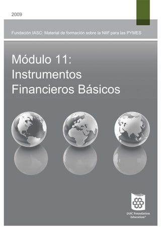 2009


Fundación IASC: Material de formación sobre la NIIF para las PYMES




Módulo 11:
Instrumentos
Financieros Básicos
 
