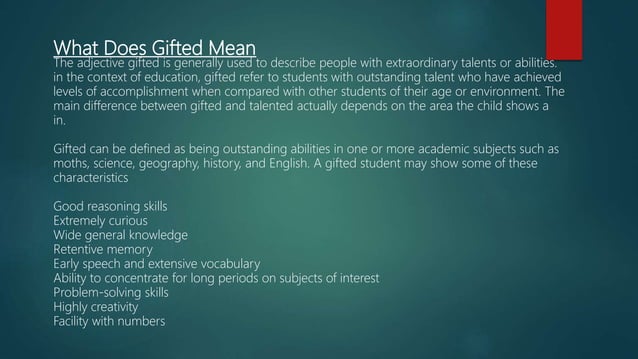 Gifted and Talented Students | PPT