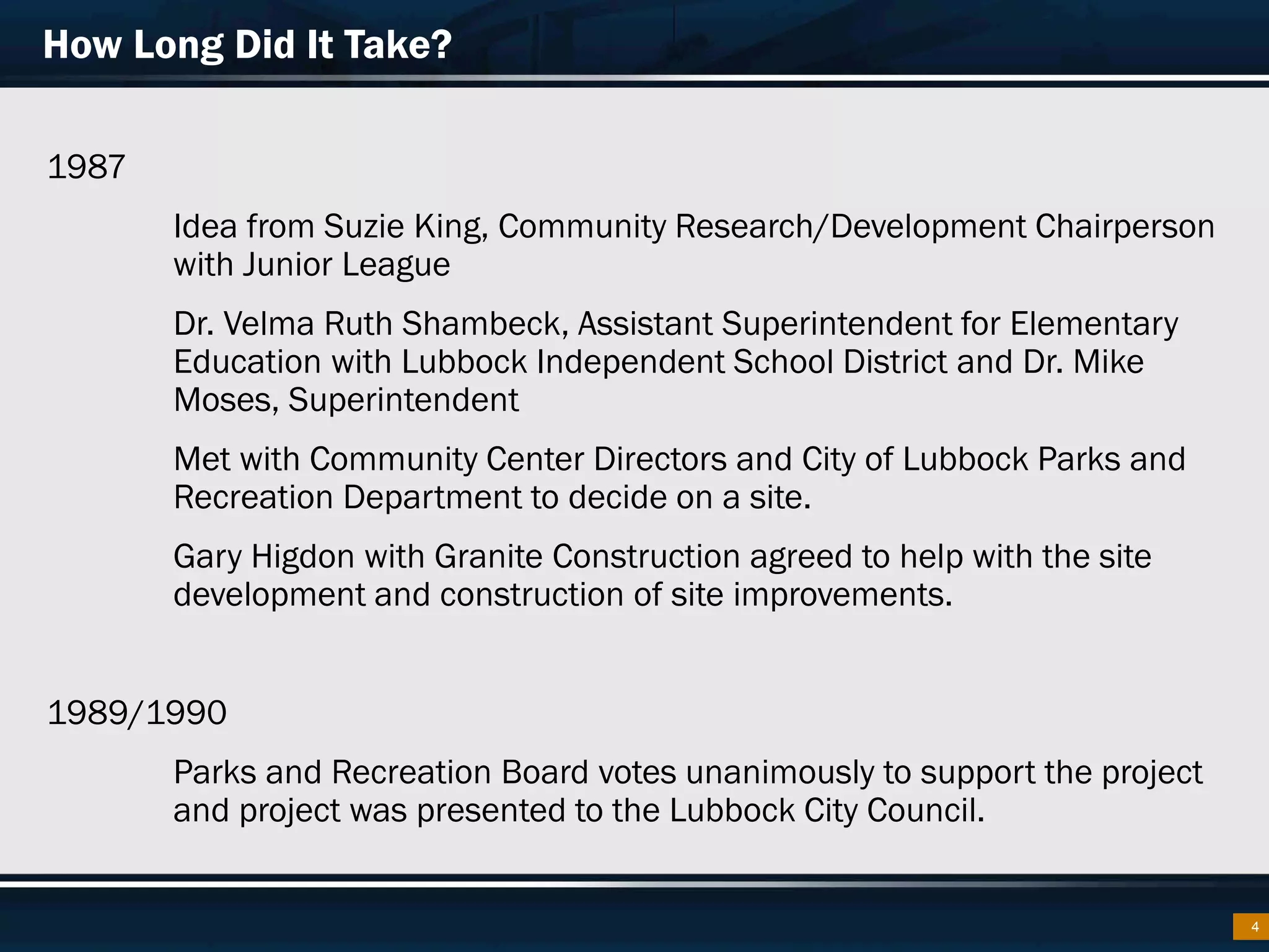 Safety City Lubbock From Then to Now PPT