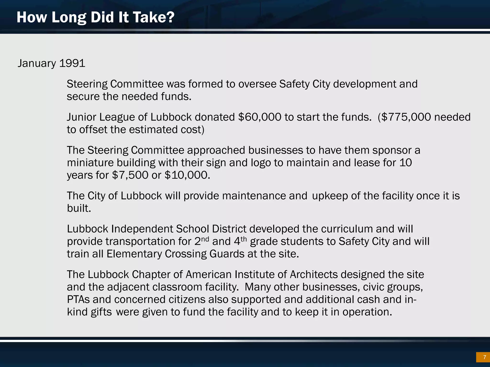 Safety City Lubbock From Then to Now PPT
