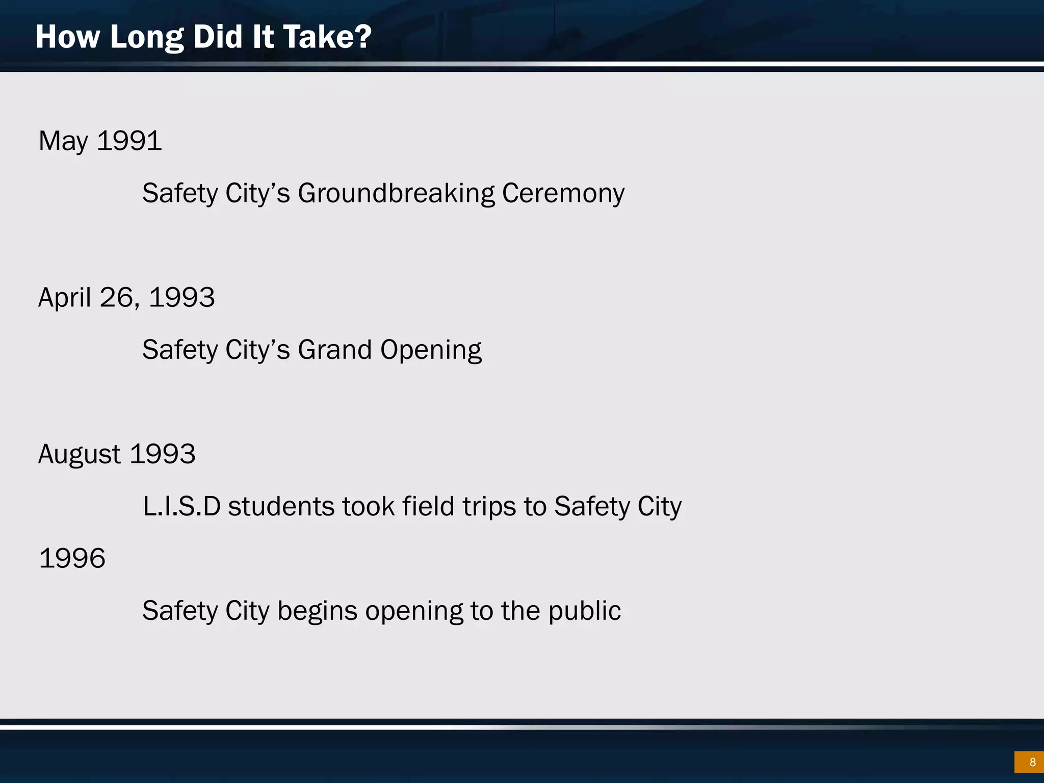 Safety City Lubbock From Then to Now PPT