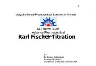 1
BY
Dr. Suman Pattanayak
Associate Professor
Department of Pharma Analysis & QA.
Vijaya Institute of Pharmaceutical Sciences for Women
M. Pharm/ I Sem
Advance Pharmaceutical
Analysis
 