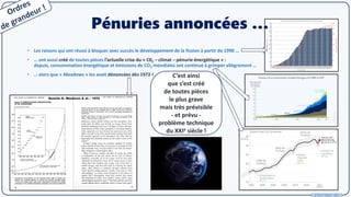 © Pierre TARISSI - 2022
Pénuries annoncées …
• Les raisons qui ont réussi à bloquer avec succès le développement de la fis...