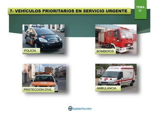POLICIA
AMBULANCIAPROTECCION CIVIL
BOMBEROS
TEMA
117- VEHÍCULOS PRIORITARIOS EN SERVICIO URGENTE
 