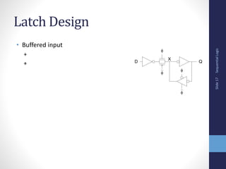 Sequential
Logic
Slide
17
Latch Design
• Buffered input
+
+


Q
D
X


 