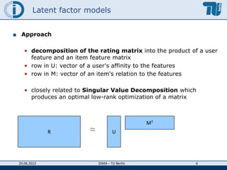 Latent factor models for Collaborative Filtering | PDF