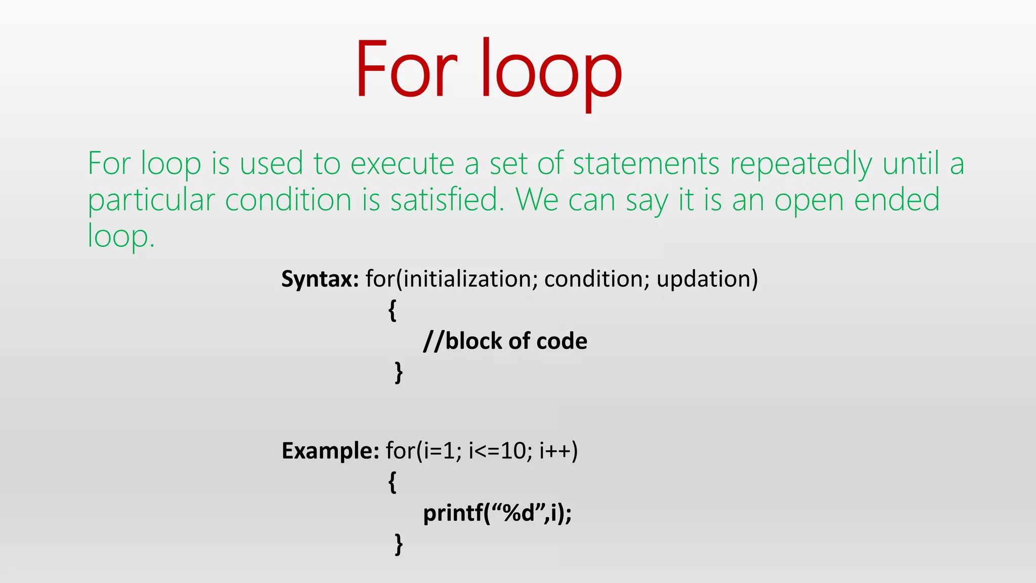 What is loops? What is For loop? | PPT