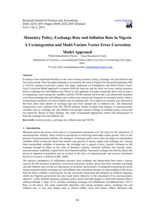 11.monetary policy, exchange rate and inflation rate in nigeria | PDF