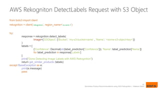 Serverless Product Recommendations using AWS Rekognition | PPTX