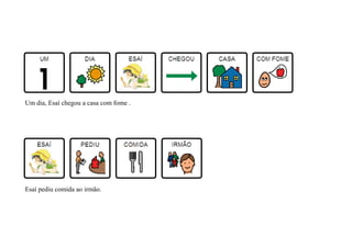 Um dia, Esaí chegou a casa com fome .
Esaí pediu comida ao irmão.
 