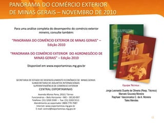 No acumulado do ano, as importações mineiras totalizaram US$  9,18 bilhões, respondendo por 5,5% das importações nacionais. Registrou-se crescimento de 36,0% em relação ao valor verificado em igual período do ano anterior.