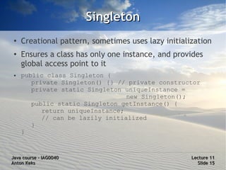 Java Course 11: Design Patterns | PDF