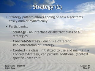 Java Course 11: Design Patterns | PDF
