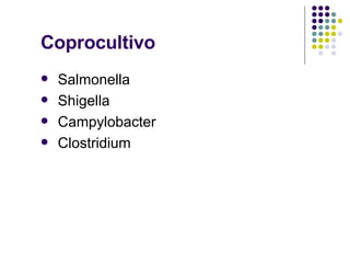 Coprocultivo Salmonella Shigella  Campylobacter Clostridium 