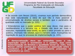 Peroni - A democratização da educação