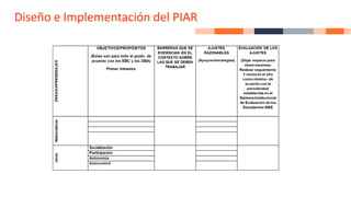 Diseño e Implementación del PIAR
 